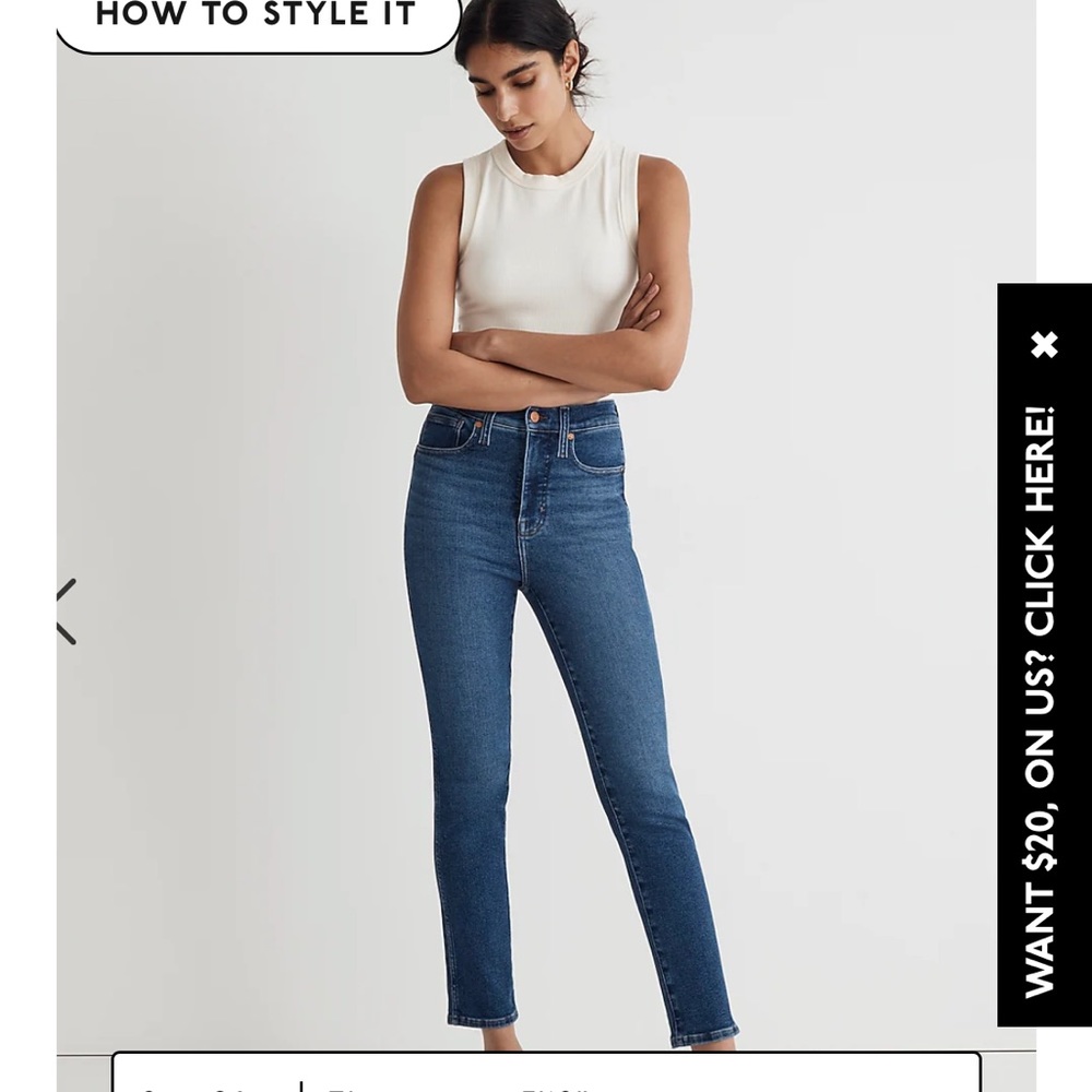 Madewell jeans: Stovepipe Jeans 26